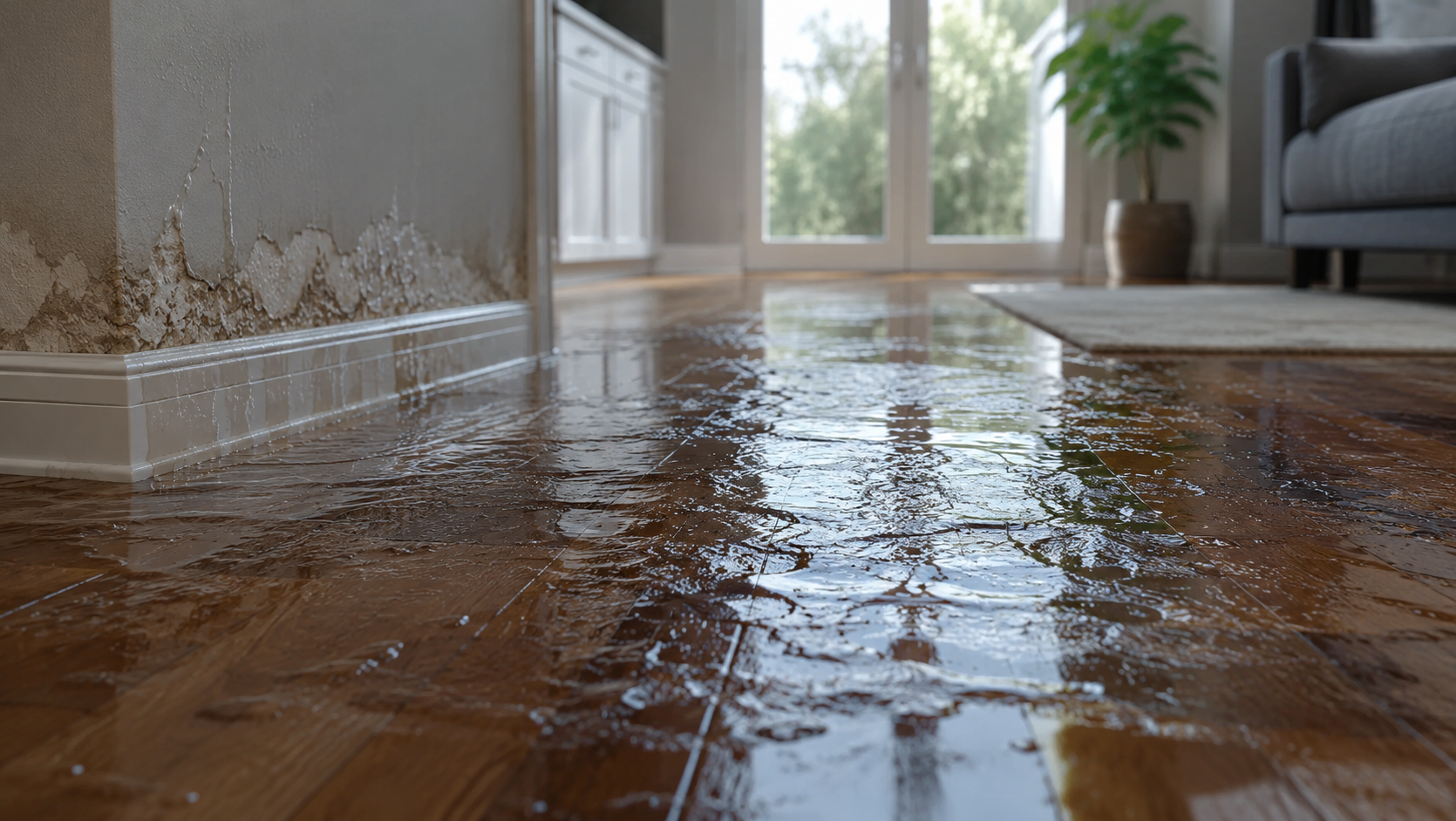 Water damage inside a Phoenix home requiring emergency cleanup and drying